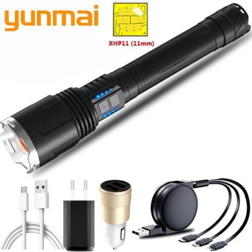 Dropshipping XHP110.2 LED Flashlight Zoom USB Rechargeable Power Display Power Flashlamp 18650 26650 Handheld Lamp XHP90 Lantern