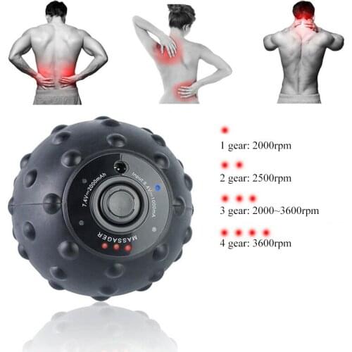 Vibrating Massage Ball Electric Massage Roller Fitness Ball Relieve Trigger Point Training Fascia Ball Local Muscle Relaxation