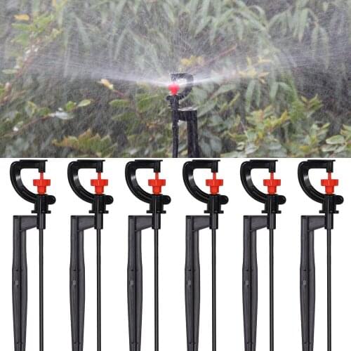 RBCFHl Rotating Sprinkler 180/360 Degrees Micro Spinning Spayers Head with Stake Garden Dirp Irrigation Watering Nozzles System