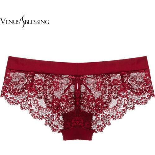 Womens Sexy Lace Panties Cozy breathable Lingerie Tempting Pretty Briefs High Quality Cotton Low Waist Women Underwear