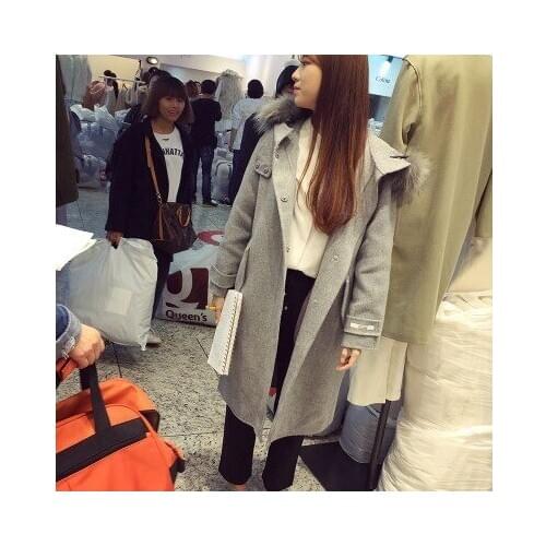 Winter Outwear Hooded Newest Fashion Autumn Winter Women Coats Long Sleeve Female Overcoat Faux Fur Collar LX1585