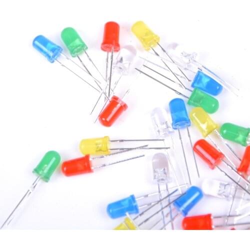 100pcs 5 color DTY 5mm LED Light Diffused Assorted Superbright LEDs