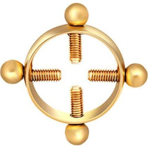 2 pieces Punk Rock Fake Nipple Ring Shield Rings Body Piercing Jewelry Screw Nipple Barbell Rings Women Gift