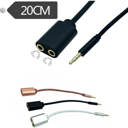 3.5mm 1/8" 4 pole 3 ring male to 2 3.5mm female jack TRRS Audio Adapter cable 0.2M