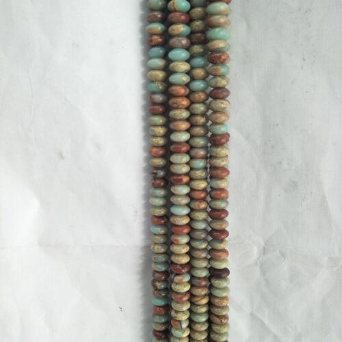 4x6mm 5x8mm 6x10mm Natural Agalmatolite Stone Beads Flat Round Loose Spacer Snake Skin Stone Abacus Beads For Jewelry DIY Making