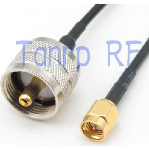 8in 8'' UHF male PL259 plug to SMA male plug RF connector adapter 20CM Pigtail coaxial jumper cable RG174 extension cord