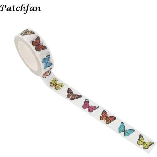 A4105 Patchfan Cartoon Butterfly Paper Matte Washi Tape Decorative Stickers DIY Stationery School Office Supplies