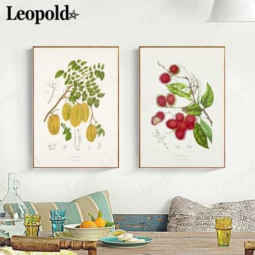 Abstract Fruit Tree Canvas Poster Simple Carambola Painting Wall Art Modern Home Room Decoration Accessories Frameless