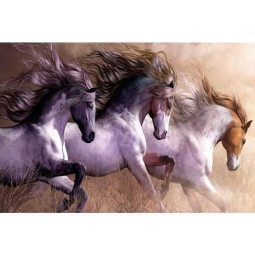 Diy Full Diamond Mosaic Painting Running Horse Diamond Dots Rhinestones Embroidery Cross Stitch Wall Decor Stickers Craft Gifts