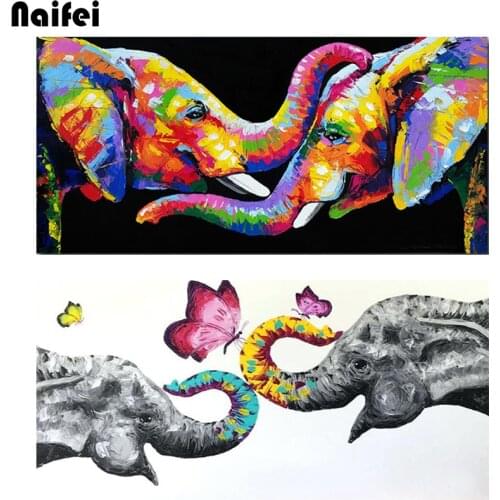 New Color butterfly Elephant 5D DIY Diamond Embroidery Full square round Diamond Painting Mosaic Animal Pattern Home Decor