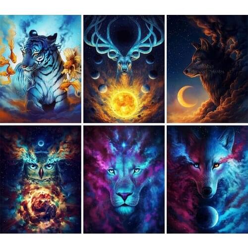 5D DIY Diamond Painting Animal Wolf Owl Fantasy Cartoon Full Square Round Handmade Set Embroidery Cross Stitch Home Decor Gift