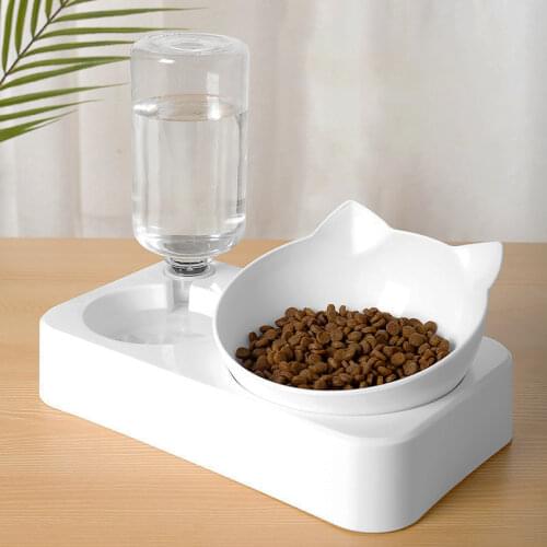NICREW Pet Bowl Automatic Feeder Dog Cat Food Bowl With Water Dispenser Double Bowl Drinking Raised Stand Dish Bowls Feeder