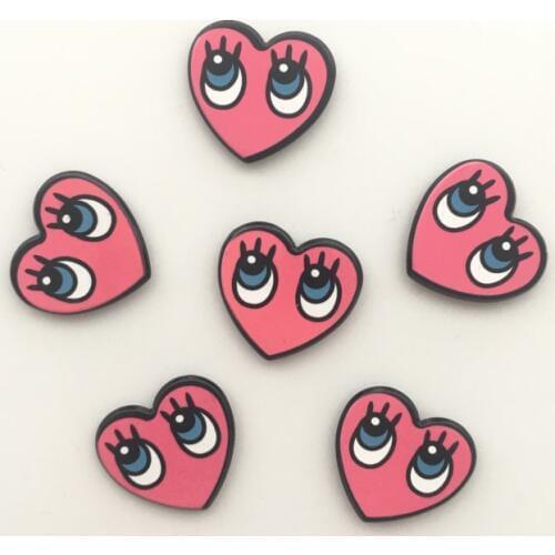 Free Shipping (6pcs/set ) Heart Shape Fridge Magnet Cartoon Eyes message sticker Kids toy small gift/party gift Kitchen Decor