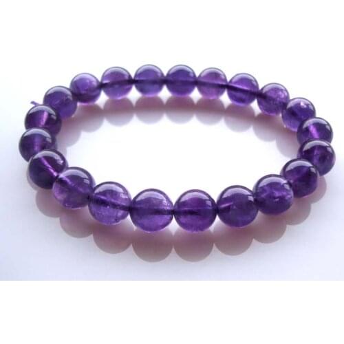 Free Shipping Natural Amethyst Round 9mm Beads Bracelet Women Jewelry Accessories Weddings Parties Birthday Gift