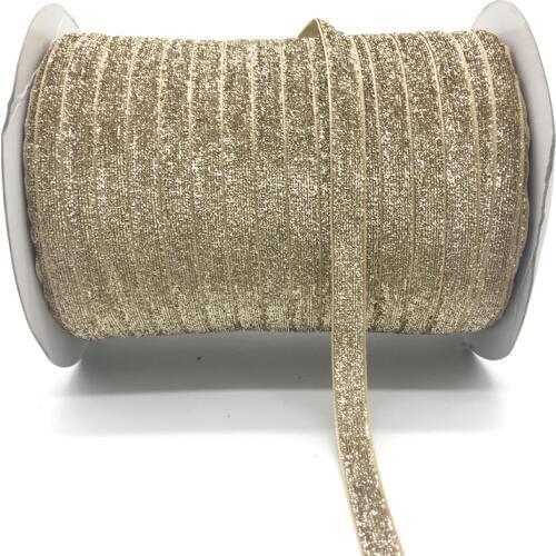 5yards 3/8" 10mm Khaki Glitter Ribbon Headband Clips Bow Wedding Christmas Decoration DIY Sewing