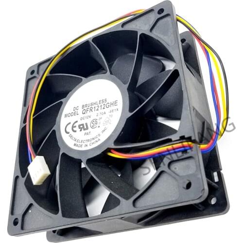 Brand new for Delta QFR1212GHE QFR1212GHE-PWM 4P 12V 2.7A 12038 Server cooling fan 120*120*38mm for Bitcoin Miner