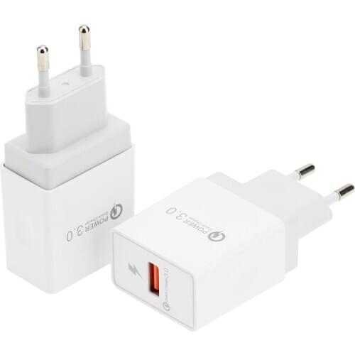 Quick Charge 3.0 USB Charger 15W QC3.0 Fast Charging for iPhone Xiaomi Samsung Huawei Wall Travel Mobile Phone Chargers 100pcs