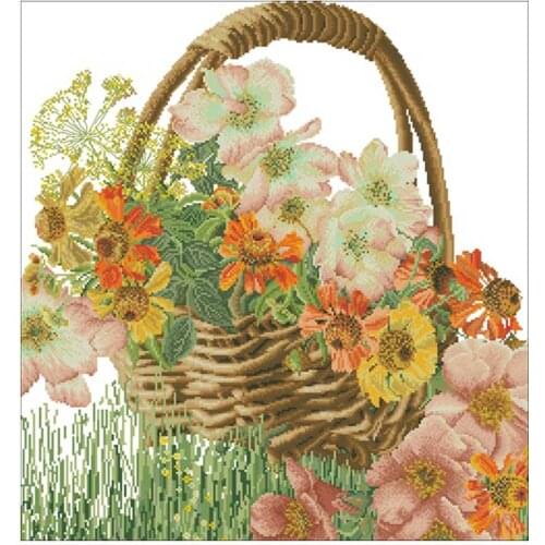 Flower basket patterns Counted Cross Stitch 11CT 14CT 18CT DIY Chinese Cross Stitch Kits Embroidery Needlework Sets home decor