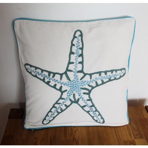 Embroidered Decorative Cushion Cover Chair Sofa Pillow Case Creative Starfish seat cushion Pillow Cover Housse de coussin