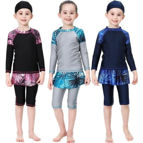 Kids Girl Burkini Muslim Swimwear Islamic Swimsuit Swimsuit Cover Up Hijab Swimming Wear