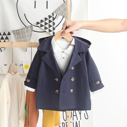 Boys Trench Coat Kids Children Spring Autumn New 2021 Outwear Jackets Toddler 1 2 3 4 5 Years Old