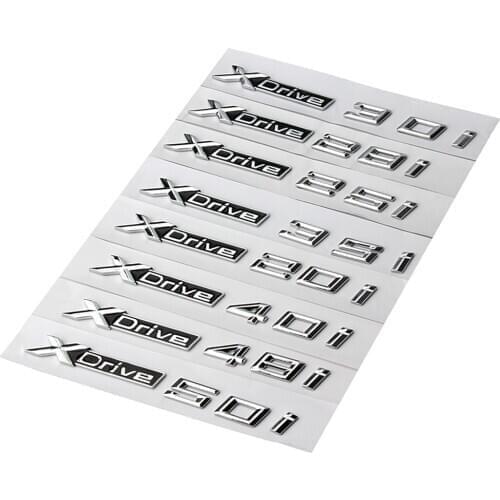 Chrome Emblem Badge Sticker For BMW E60 E90 E61 E91 E46 E39 E34 E30 X3 X4 X5 X6 Xdrive 20d 25d 35d 40d 50d Side Fender Sticker