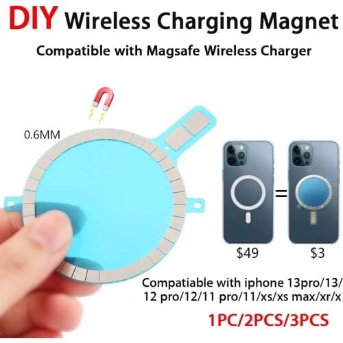 DIY Wireless Charging Magnet For Apple Iphone 12 Pro Max 11 Xs X Xr 8 Plus Compatiable With Magsafe Case Magnetic Ring Sticker