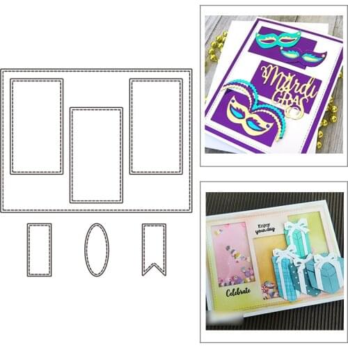 2021 New Rectangle Rectangle Window Label Metal Cutting Dies For DIY Craft Making Greeting Card Album Scrapbooking No Stamps Set