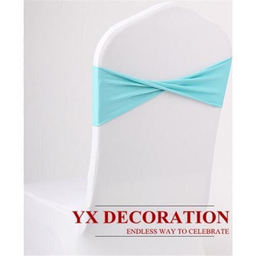 Nice Looking Crooked Lycra Band Spandex Chair Sash Tie Bow For Banquet Wedding Decoration