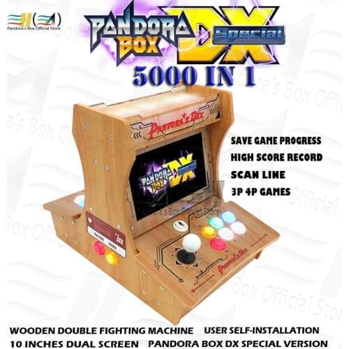 2021 Pandora Box DX Special Version 5000 in 1 wooden mini arcade bartop 10 inches dual screen Can save game 3P 4P game 3D tekken