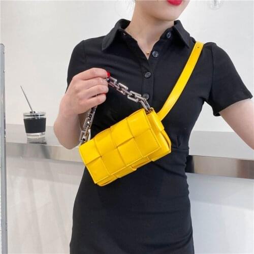 Fashion Woven Crossbody Bags High Quality PU Leather Female Mini Square Bag Luxury Designer Womens Shoulder Bag Shopper Purse