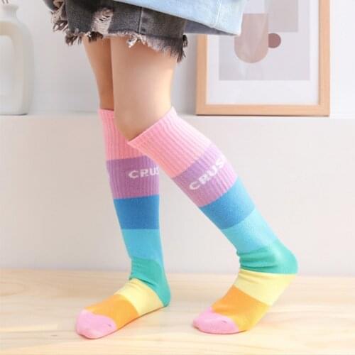 Baby Girls Socks Spring Autumn Kids Long Sock Toddlers Knee High Colorful Socks Soft Cotton Infant Socken For 5-12 Years