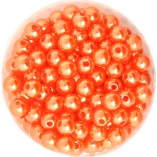 Orange Color Round Approx 260pcs/lot 8mm Dia. Imitation Plastic Pearl Beads Wholesale for You to DIY CN-BSG01-03ORR