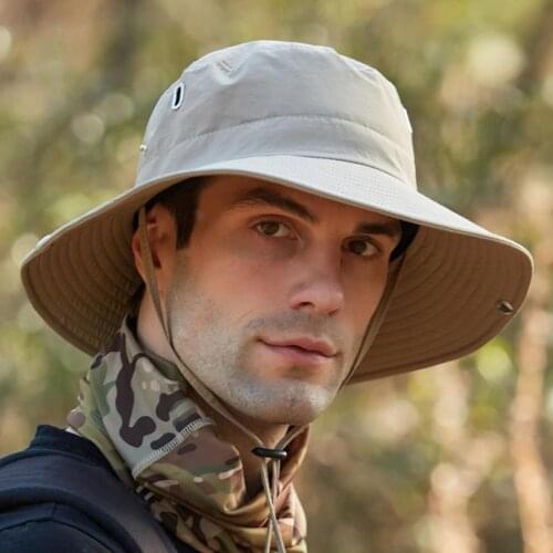 Solid Color Bucket Hat For Men Summer Sun Hat Women Wide Brim Panama Beach Hats Outdoor Hiking Fishing Boonie Cap