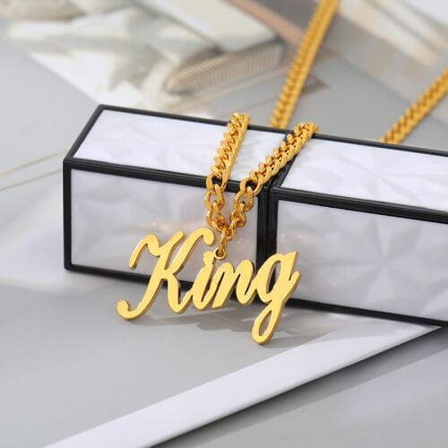 Custom Name Necklace For Women Personalized Jewelry Men Gold Stainless Steel Long Chain Pendant Necklace Jewelry Birthday Gift