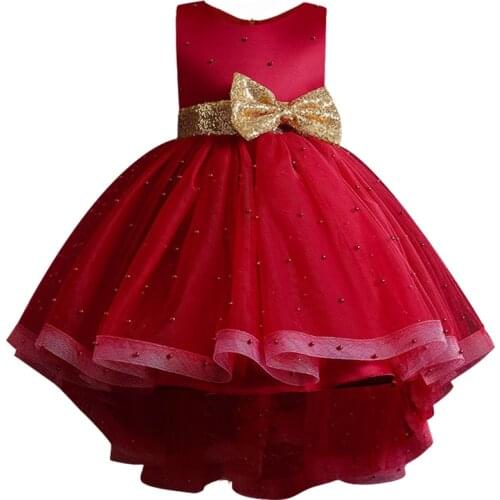 Flower Girl Dresses Childrens Vintage Embroidered Wedding Party Princess Dress for Girl Party Costume Ball Gown Girls Clothing