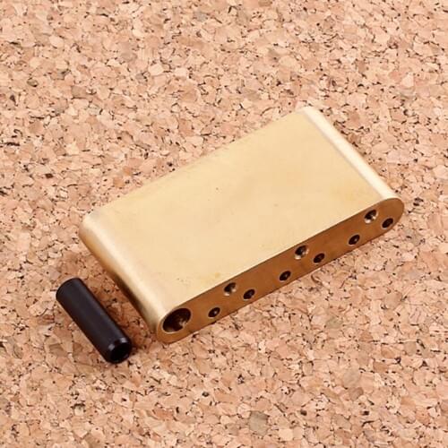 Durable Bridge With Bar DIY Gold Easy Install Brass 6 Holes Instrument Electric Guitar Parts Tremolo Block Set Kits