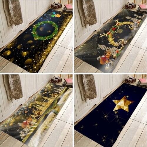 Christmas Mat Chirstmas Tree Hallway Carpets Christmas Party Rugs Carpets For Kitchen Bathroom Anti-Slip Floor Mats