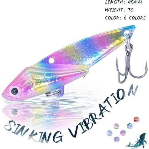 KoKossi 1PCS 45MM/7G VIB Fishing Lures Vibration Submerged Artificial Bait Sinking Wobblers Winter Ice Fishing Accessories Tools