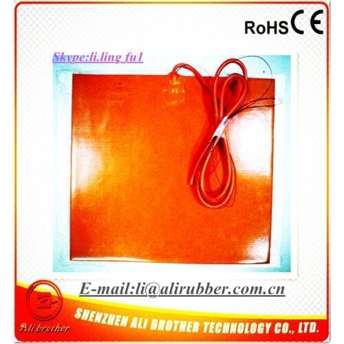 Silicone Rubber 3D Printer Heater 400* 400*1.5mm 220v 500w 1000mm lead wire