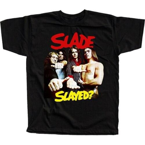 Slade - Slade Band Poster DTG T-SHIRT (BLACK) S-5XL Cotton Top Quality Tops Tee Shirt