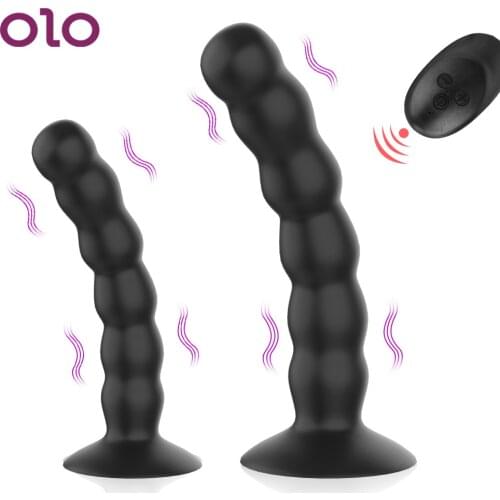 OLO Anal Beads Vibrator Wireless Remote Control Vagina Prostate Massage Butt Plug Sex Toys for Women Men Strong Suction Cup