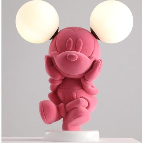 Modern Cartoon Resin Mouse Table Lamps Nordic Living Room Decor Desk Lights Lovely Shape Baby Room Cute Art Decoration Lamp G4