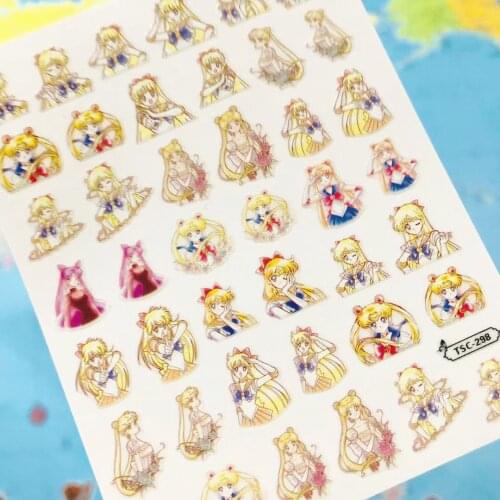 TSC-278 Newest anime design series 3d Nail Art Stickers Decal Template diy nail tool decorations