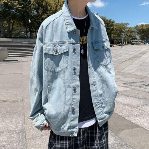 Spring Denim Coat Men Washed Light Blue Jacket Denim Tide Brand Classic Short Multi-pocket Tops Male Clothes Streetwear Jackets