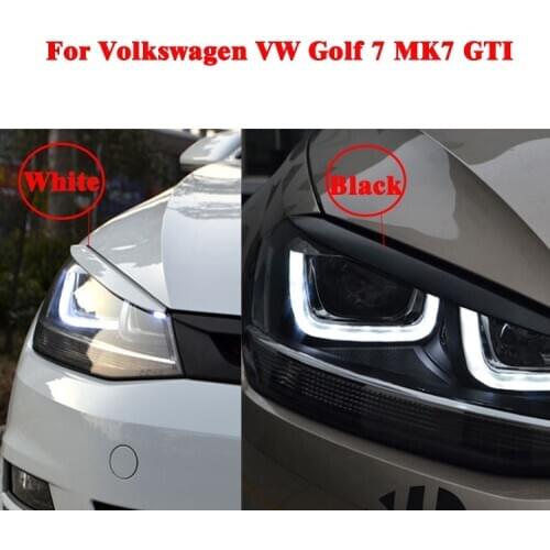 High Quality Headlights Eyebrow Eyelids ABS Chrome Trim Cover Sticker for Volkswagen VW Golf 7 MK7 GTI
