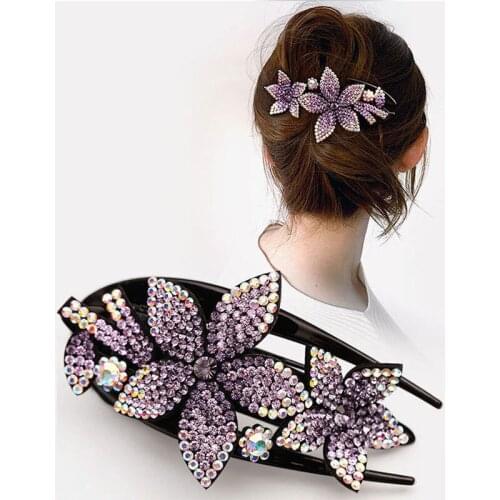 Rhinestone Duckbill Clip Hair Rhinestone Flower Hair Clips Accessories for Women Hair Accessories Female Fashion Hair Clips