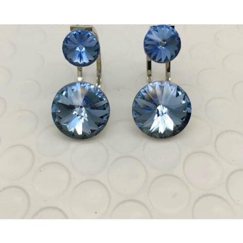 2021 Trendy Design Double Round Rivoli Stones Drop Earring Crystals From Austria For Women Party Wedding Jewelry Gifts