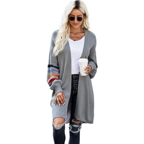 2021 Autumn Womens Comfortable Jacket Knit Cardigan Coat Female Casual Loose Solid Color Top Ladies Clothes Outerwear