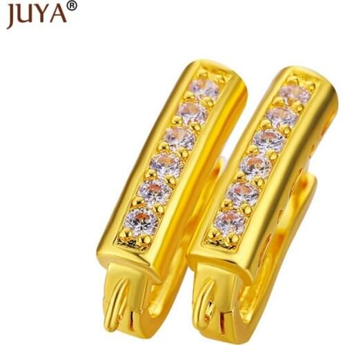1 Pair 19.5mm*13mm Zircon Rhinestone Earrings Hook Clasps DIY Making Earrings Accessories Findings